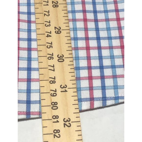 Peter Millar Nanoluxe Men Plaid Button Up Shirt Academia Preppy Blue Size Large - Picture 9 of 11